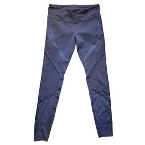 Alo Yoga Epic High Waisted Navy Blue Leggings Mesh Detail Small